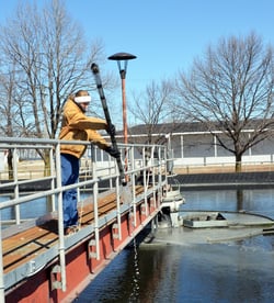 Youth Apprentice Hannah out on the Clarifier