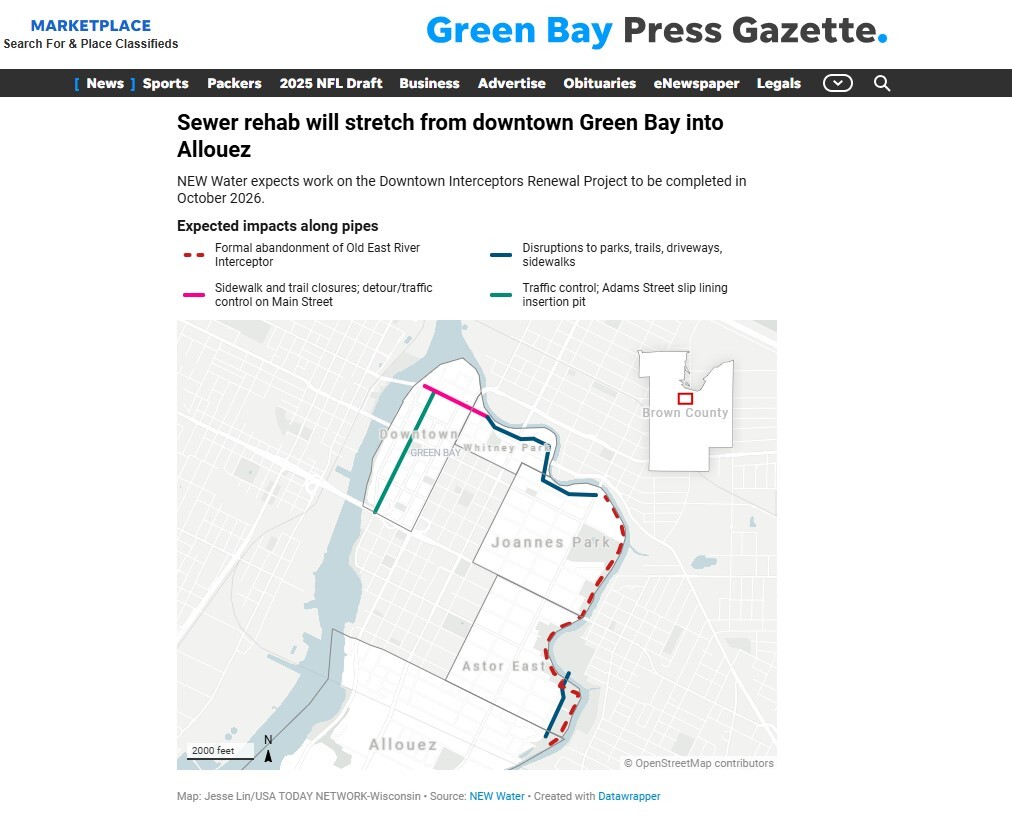 Interceptor Project In the news: Road Closures for NEW Water's Downtown Interceptors Project