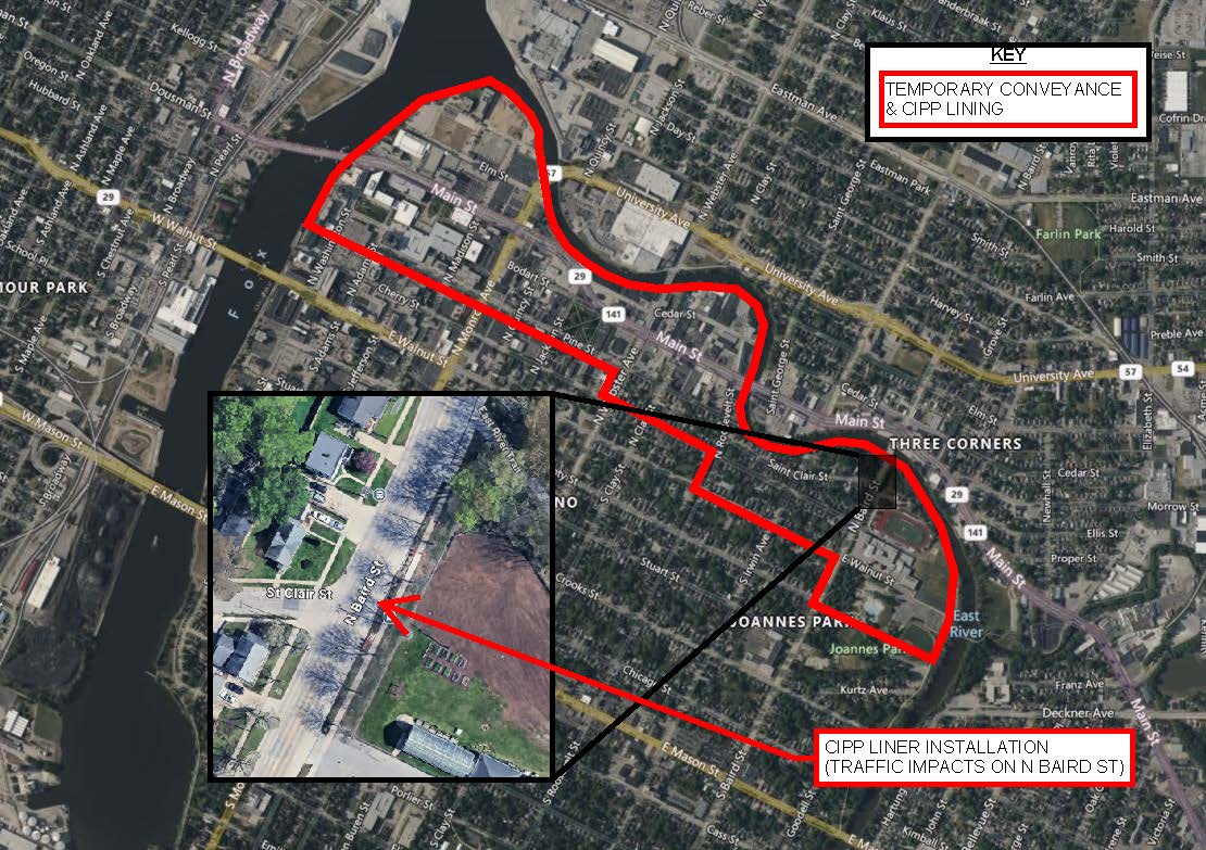 Downtown Interceptors Renewal Project Construction Map 11.7.2025