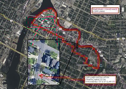 Downtown Interceptors Renewal Project - CIPP Construction Map