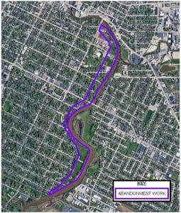 Downtown Interceptors Renewal Project - ERI Abandonment Construction Map