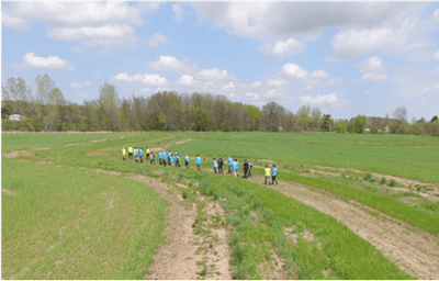 2017 Silver Creek Student Monitoring group walking on BMP