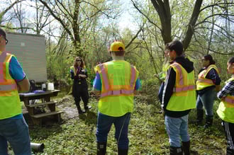 2018 Silver Creek Students learning about water monitoring