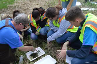 2018 Silver Creek Students learning about biological monitoring