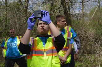 2018 Silver Creek Students participating in water monitoring