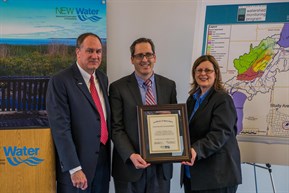 Sigmund, Strekenbach, and Quirk at 2014 World Water Day Event