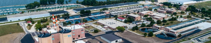 Aerial view of NEW Water Facility