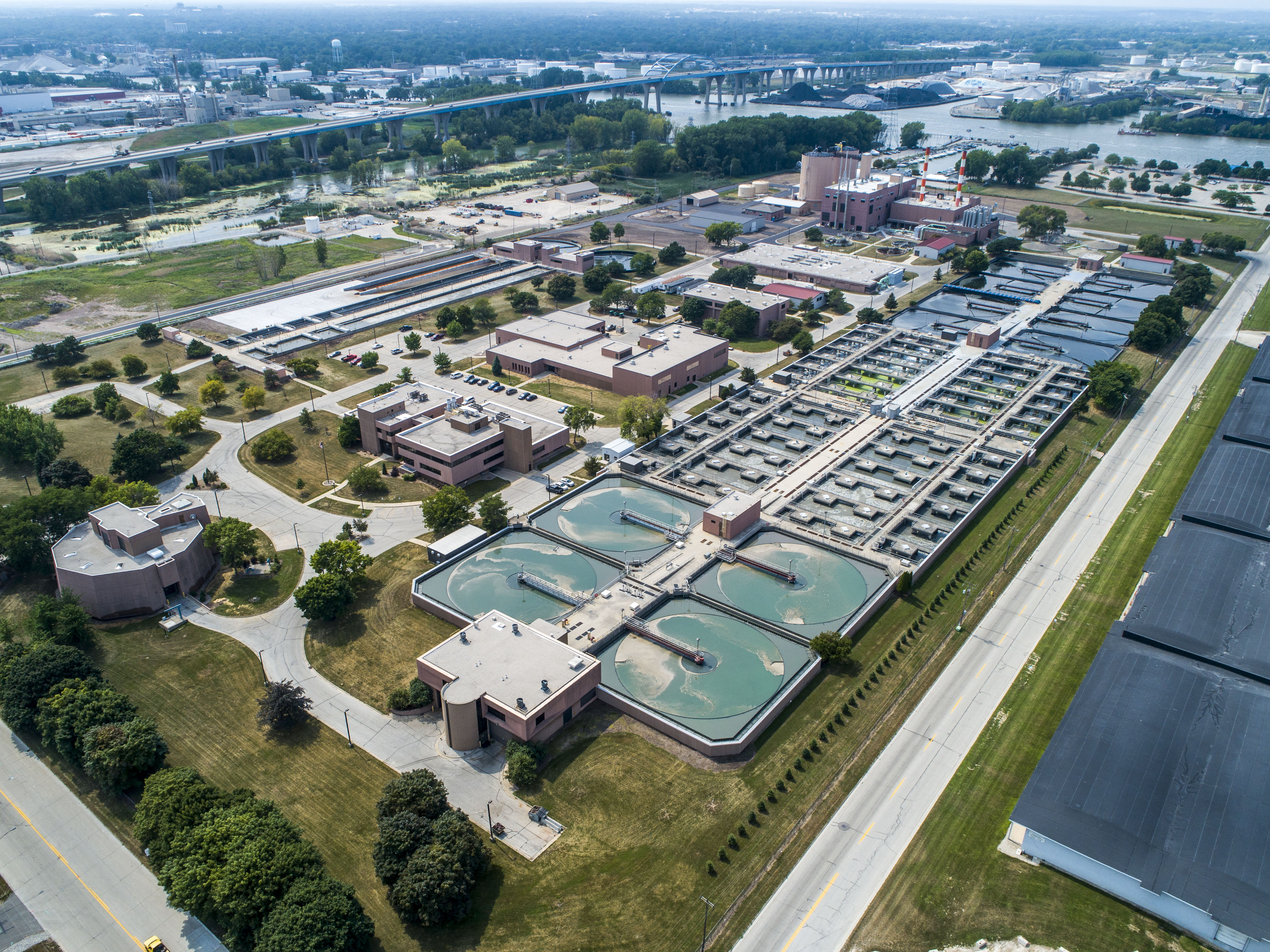 Aerial view of NEW Water's Green Bay Facility