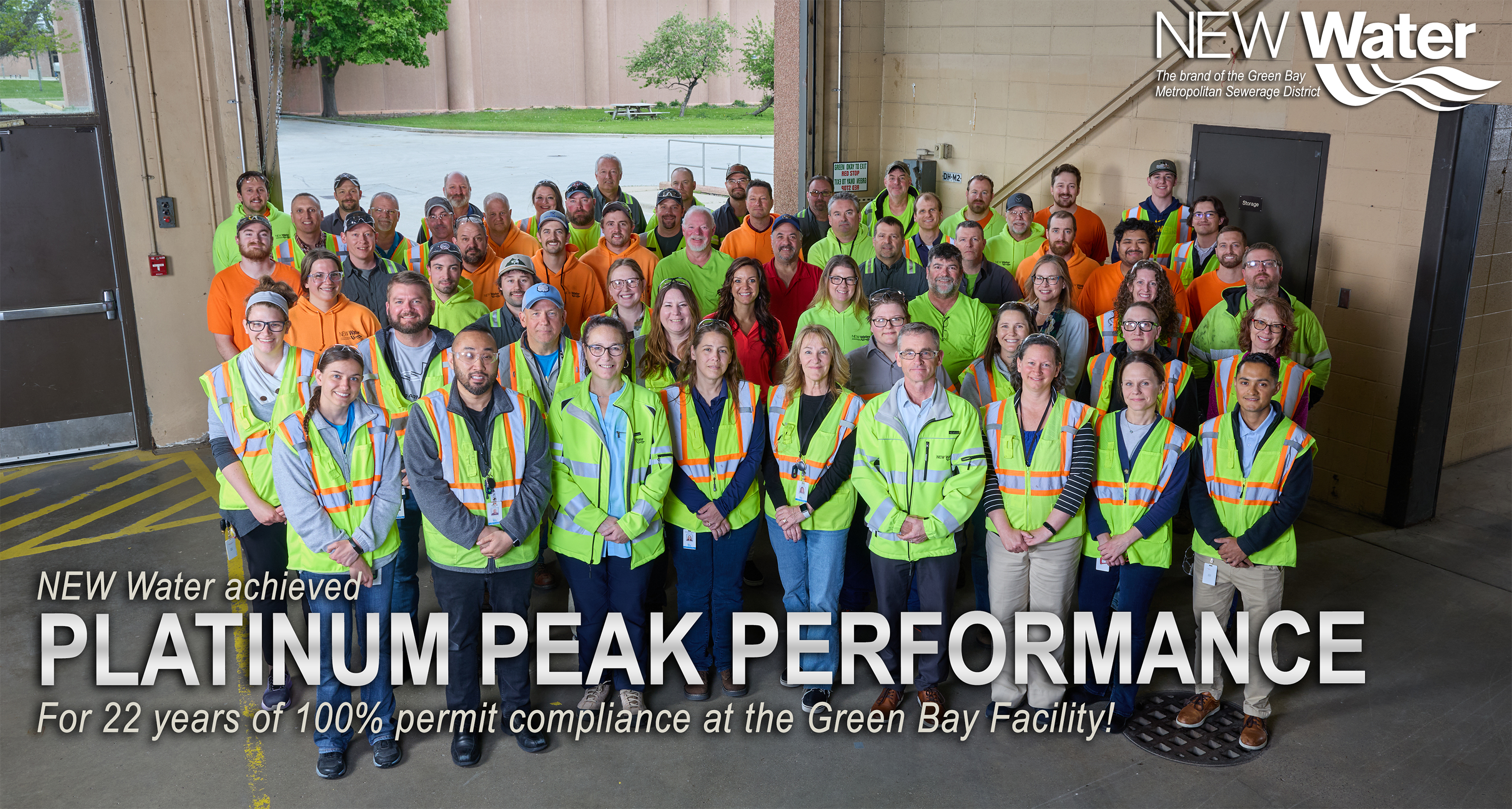 NEW Water, the brand of the Green Bay Metropolitan Sewerage District, awarded the Platinum peak performance.